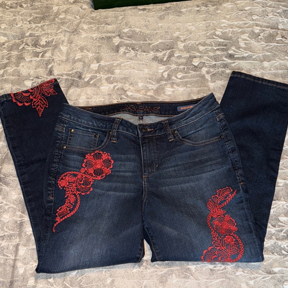 Jag Jeans Dark Blue with Red Embroidery
